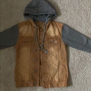 Carbon brown and gray jean jacket